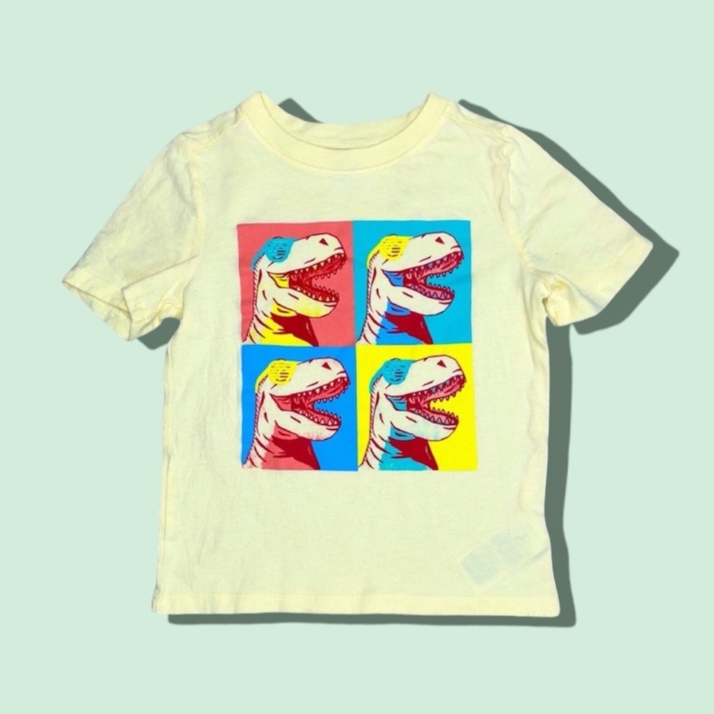 Old Navy Dinosaur Shirt Sleeve T Shirt 4T Yellow - Picture 10 of 10